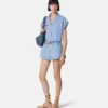 Cămașă boxy din cambric jacquard Barocco Cămașă boxy din cambric jacquard Barocco