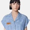 Cămașă boxy din cambric jacquard Barocco Cămașă boxy din cambric jacquard Barocco