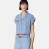 Cămașă boxy din cambric jacquard Barocco Cămașă boxy din cambric jacquard Barocco