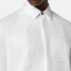 Cămașă de seară din poplin de bumbac brodată Cămașă de seară din poplin de bumbac brodată
