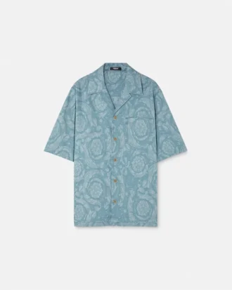 Cămașă din denim jacquard Barocco