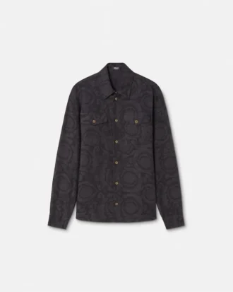 Cămașă din denim jacquard Barocco