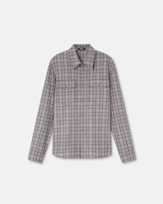Cămașă din flanelă de lână în carouri Cămașă din flanelă de lână în carouri