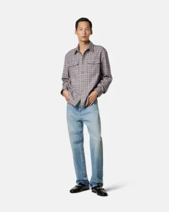 Cămașă din flanelă de lână în carouri Cămașă din flanelă de lână în carouri