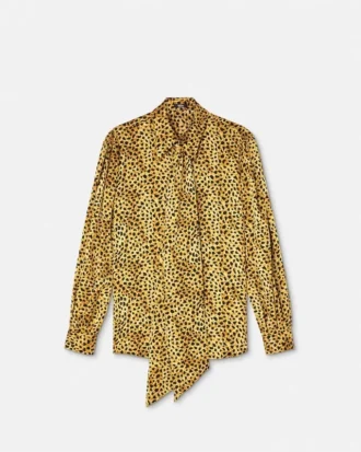 Cămașă din mătase cu imprimeu Cheetah Allover