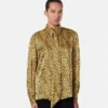Cămașă din mătase cu imprimeu Cheetah Allover Cămașă din mătase cu imprimeu Cheetah Allover