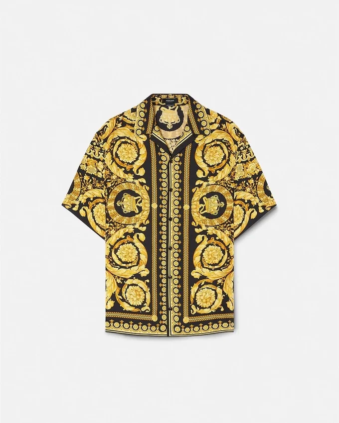 Cămașă din mătase twill cu imprimeu Cămașă din mătase twill cu imprimeu