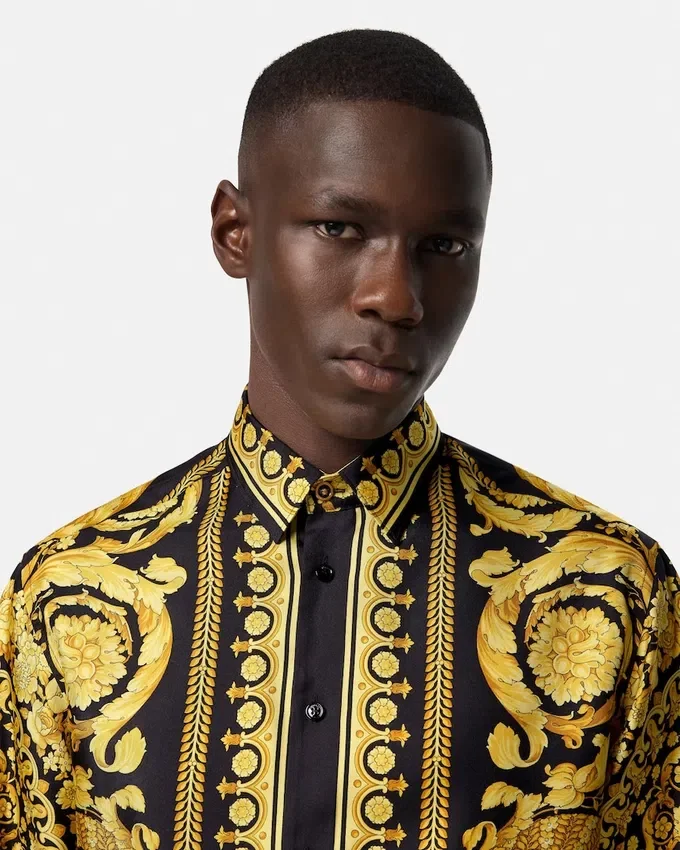 Cămașă din mătase twill cu imprimeu Cămașă din mătase twill cu imprimeu