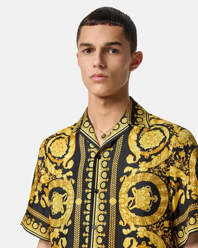 Cămașă din mătase twill cu imprimeu Cămașă din mătase twill cu imprimeu
