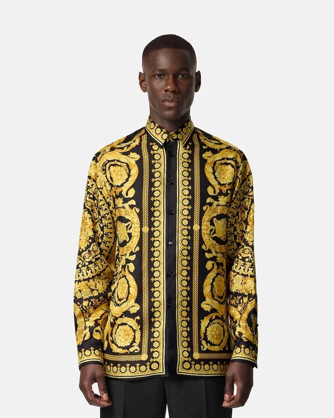 Cămașă din mătase twill cu imprimeu Cămașă din mătase twill cu imprimeu