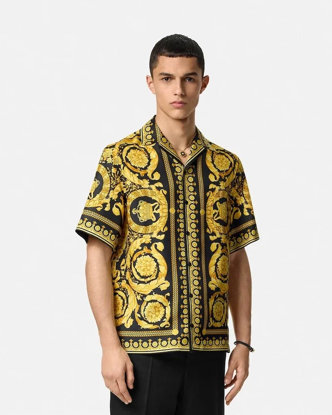 Cămașă din mătase twill cu imprimeu Cămașă din mătase twill cu imprimeu