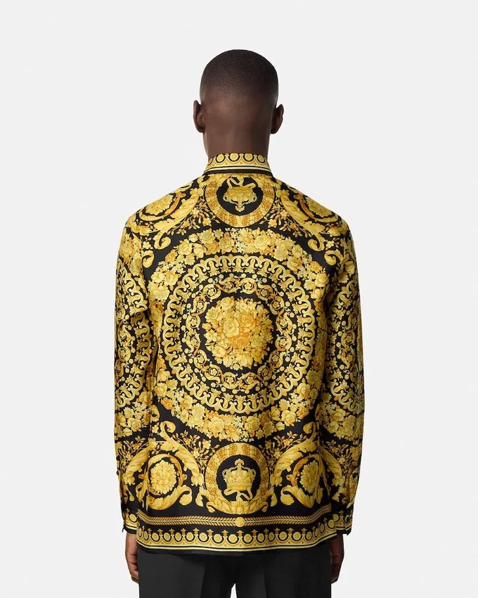 Cămașă din mătase twill cu imprimeu Cămașă din mătase twill cu imprimeu