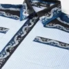 Cămașă din poplin de bumbac cu dungi imprimate Cămașă din poplin de bumbac cu dungi imprimate