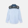 Cămașă din poplin de bumbac cu dungi imprimate Cămașă din poplin de bumbac cu dungi imprimate