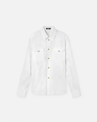 Cămașă din poplin de bumbac jacquard