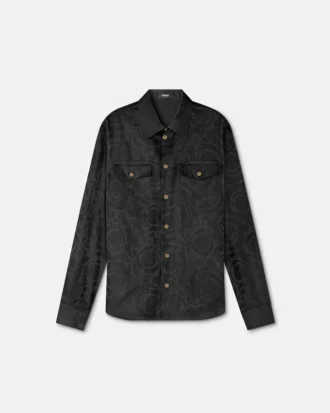 Cămașă din poplin de bumbac jacquard