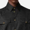 Cămașă din poplin de bumbac jacquard Cămașă din poplin de bumbac jacquard