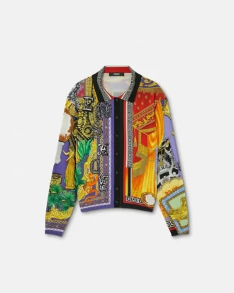 Cămașă din tricot de mătase imprimat