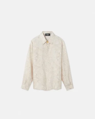 Cămașă din twill de mătase cu imprimeu pentru copii