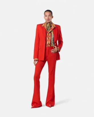 Cămașă Lavallière din mătase Barocco Silk Cheetah