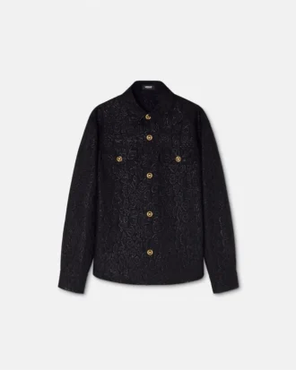 Cămașă lungă din jacquard cu imprimeu leopard