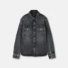 Cămașă oversize din denim cu imprimeu foulard Cămașă oversize din denim cu imprimeu foulard