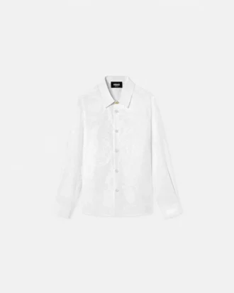 Cămașă pentru copii din bumbac poplin jacquard