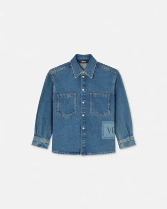 Cămașă pentru copii din denim cu logo vintage din anii ’90