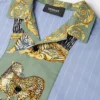Cămașă pentru copii din poplin de bumbac cu imprimeu în dungi Cămașă pentru copii din poplin de bumbac cu imprimeu în dungi