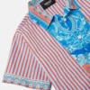 Cămașă pentru copii din poplin de bumbac cu imprimeu în dungi Cămașă pentru copii din poplin de bumbac cu imprimeu în dungi
