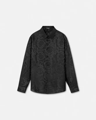 Cămașă regulată din amestec de mătase jacquard