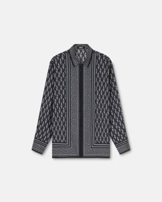 Cămașă regulată din twill de mătase imprimat