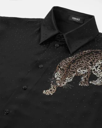 Cămașă Versace Leopard cu cristale