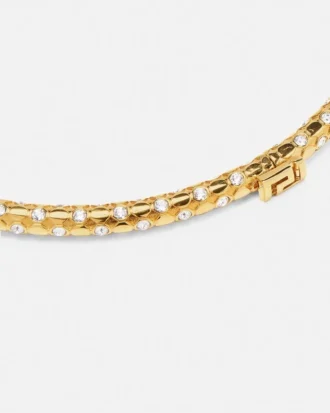 Colier tip choker din metal cu cristale Colier tip choker din metal cu cristale