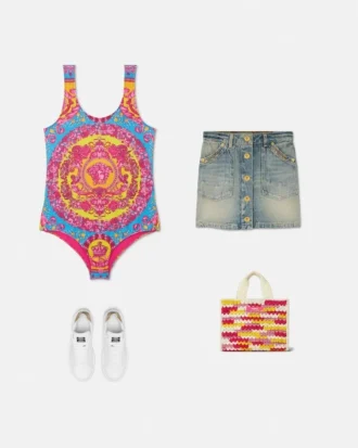Costum de baie întreg pentru copii, cu imprimeu