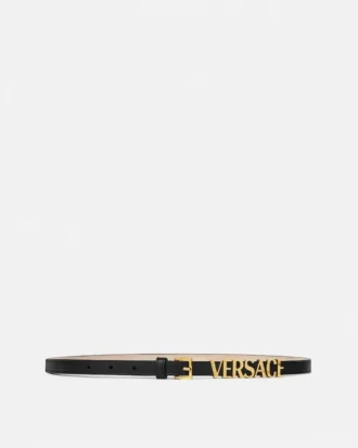 Curea din piele cu logo Versace 1,5 cm