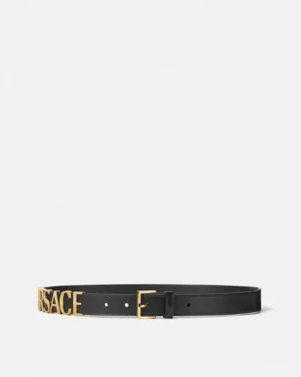 Curea din piele cu logo Versace 2,5 cm
