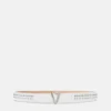 Curea din piele cu ornamente în formă de V, 3 cm Curea din piele cu ornamente în formă de V, 3 cm
