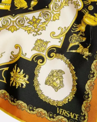 Eșarfă din mătase twill imprimată 45 cm