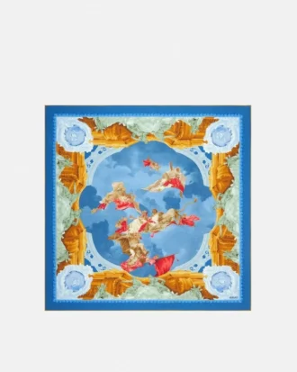 Eșarfă din mătase twill imprimată 90 cm