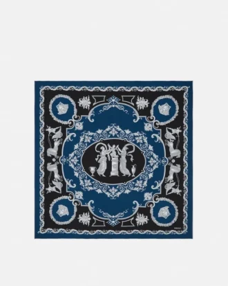 Eșarfă din mătase twill imprimată 90 cm