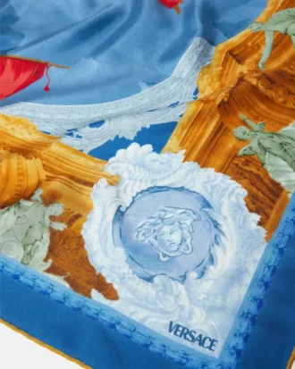 Eșarfă din mătase twill imprimată 90 cm