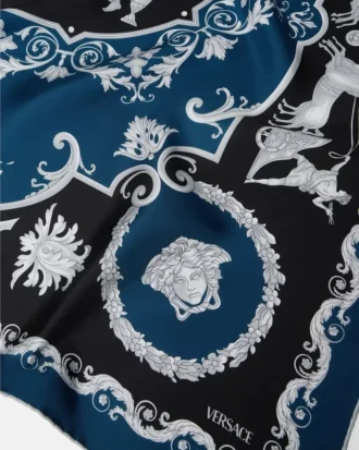 Eșarfă din mătase twill imprimată 90 cm