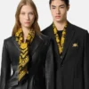 Eșarfă din mătase twill imprimată 90 cm Eșarfă din mătase twill imprimată 90 cm