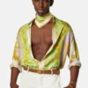 Eșarfă din mătase twill imprimată 90 cm Eșarfă din mătase twill imprimată 90 cm