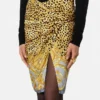 Fustă midi drapată Cheetah Foulard Fustă midi drapată Cheetah Foulard
