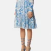Fustă midi fluida din crep Underwater Barocco Fustă midi fluida din crep Underwater Barocco