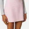 Fustă mini A-line din crep de lână tweed Fustă mini A-line din crep de lână tweed