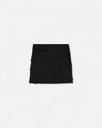 Fustă mini ajustată din satin reversibil