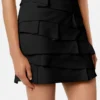 Fustă mini ajustată din satin reversibil Fustă mini ajustată din satin reversibil